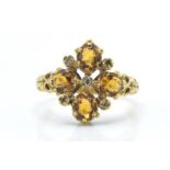 A hallmarked 18ct gold antique style diamond and y