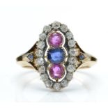 A 19th Century 18ct Gold Ruby, Diamond & Sapphire