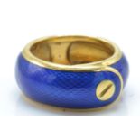 A French 18c gold and enamel ring by Van Cleef and