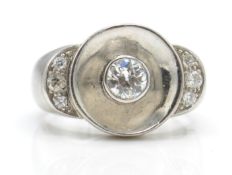 A Retro Platinum & Diamond Ring