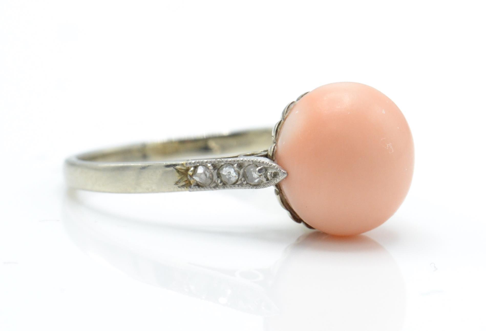 A French Coral & Diamond Ring - Image 3 of 4