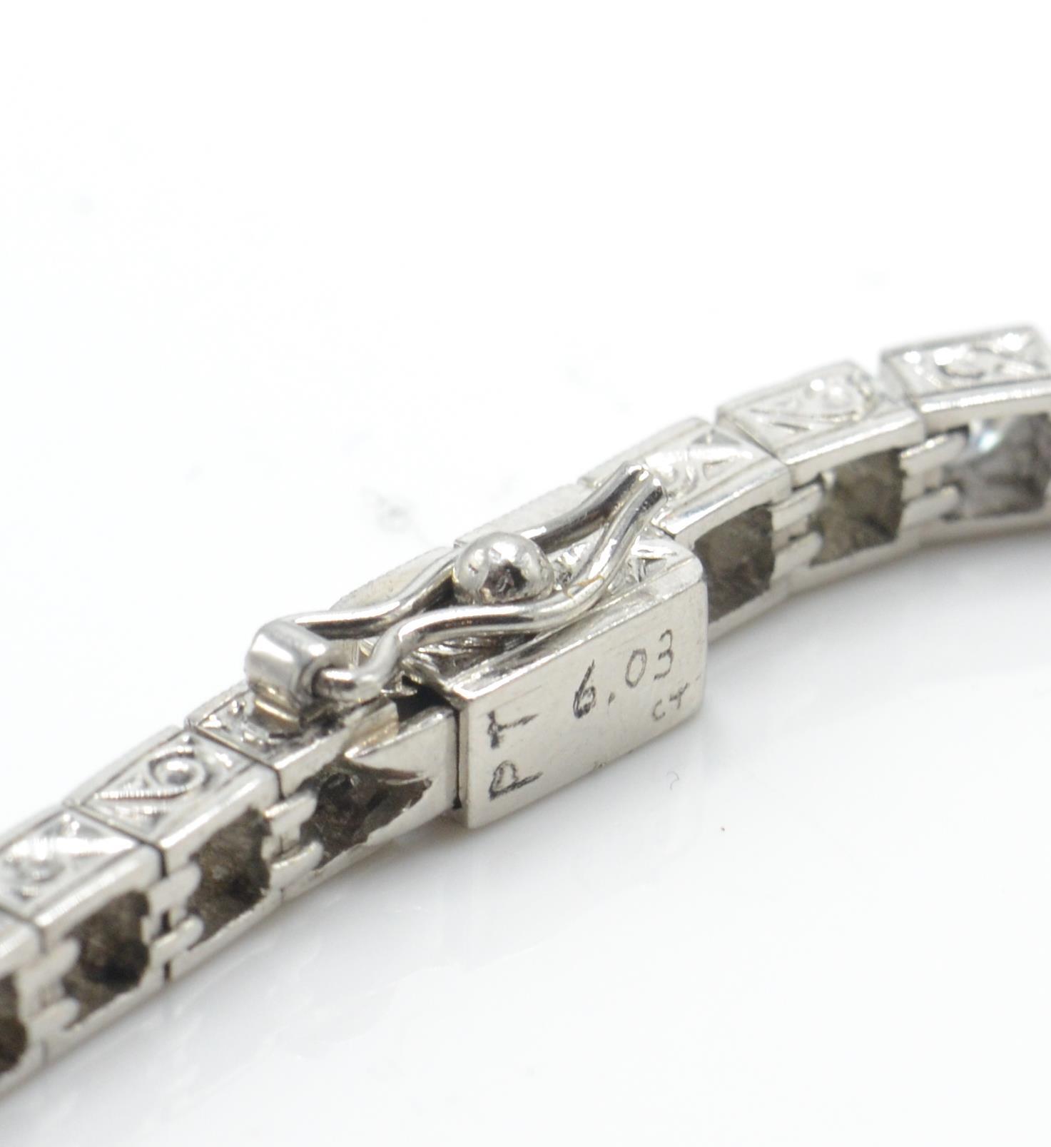 A Platinum & Diamond Tennis Bracelet - Image 4 of 6