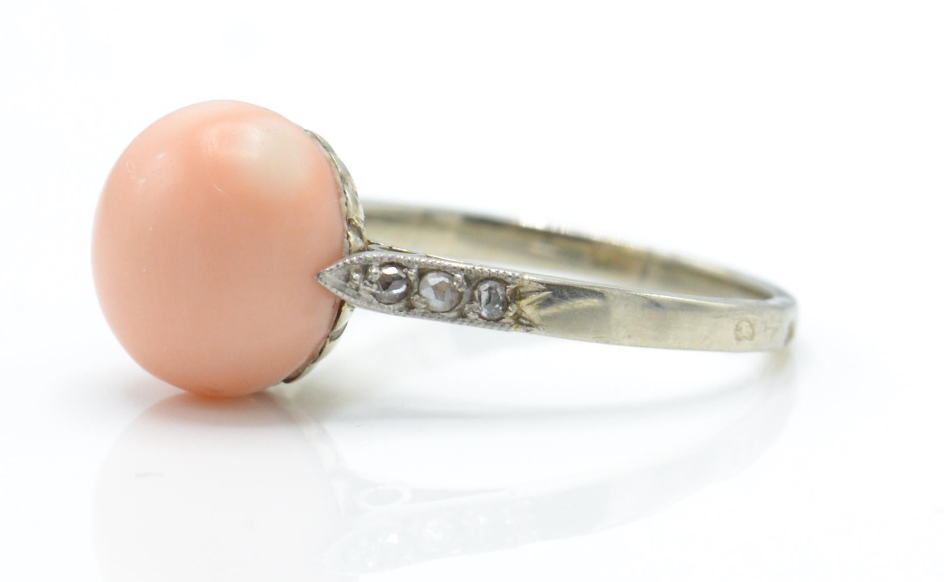 A French Coral & Diamond Ring - Image 2 of 4