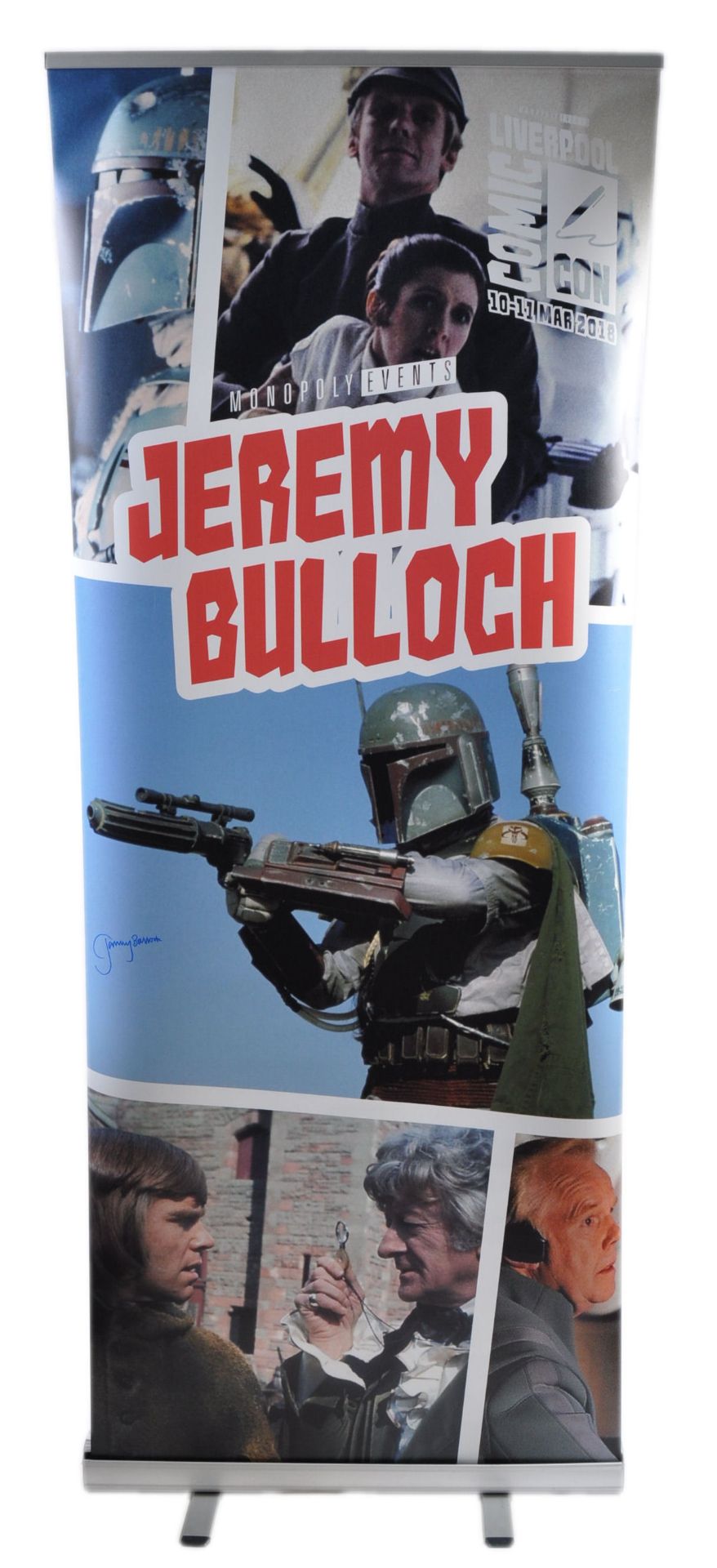 MONOPOLY EVENTS - AUTOGRAPHED BANNER - JEREMY BULLOCH