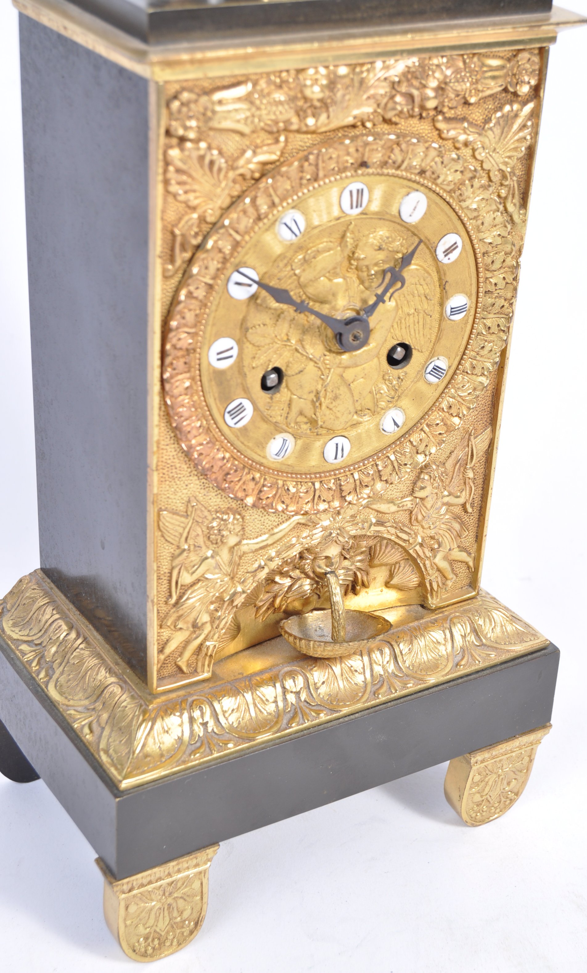 19TH CENTURY FRENCH ORMOLU CHERUB CLOCK WITH FONTA - Image 3 of 7