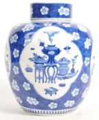 EARLY 19TH CENTURY CHINESE KANGXI MARK BLUE AND WH