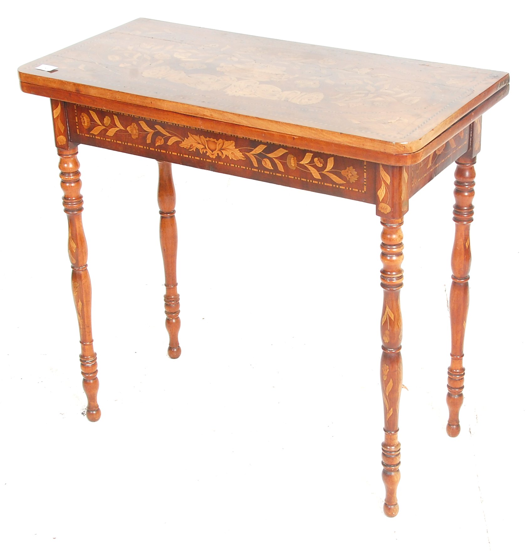 EARLY 19TH CENTURY ANTIQUE WALNUT CARD GAMES TABLE - Image 2 of 6