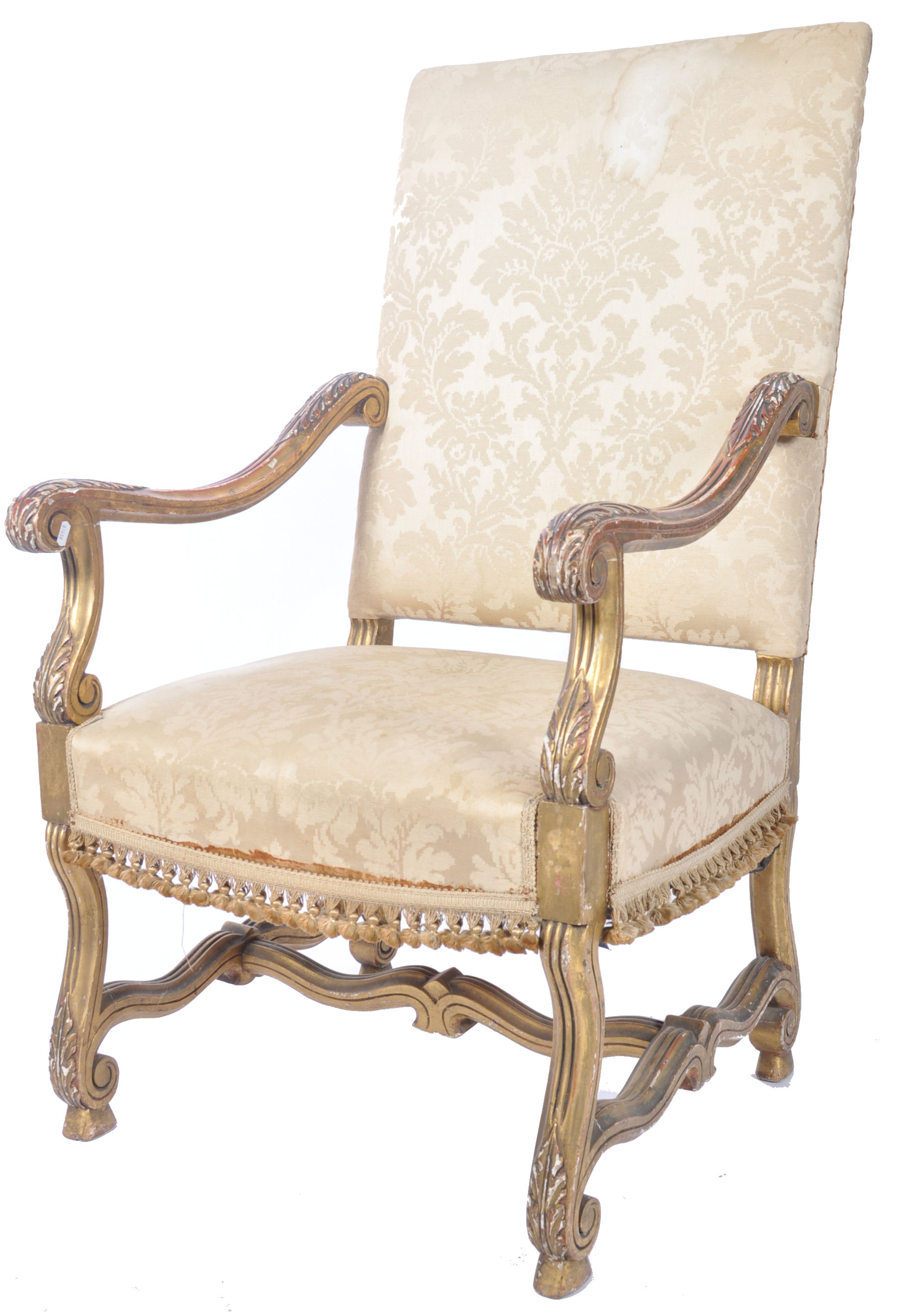 19TH CENTURY FRENCH HIGH BACK GILTWOOD FAUTEUIL AR