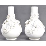 PAIR OF ENGLISH ANTIQUE DERBY PORCELAIN VASES