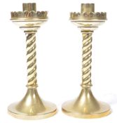 PAIR OF 19TH CENTURY ENGLISH ANTIQUE GOTHIC CANDLE