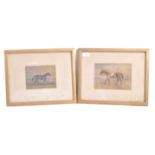 PAIR OF EARLY 20TH CENTURY HORSE RACING WATERCOLOU