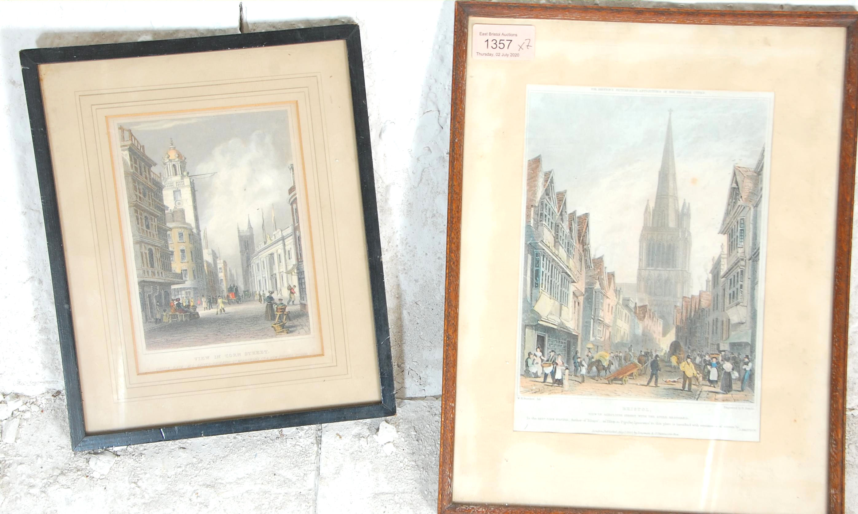 A group of six framed and glazed etchings dating from the early 20th Century with some coloured - Image 13 of 14