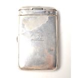 A 19th Century Victorian silver hallmarked cigarette case of rectangular form engraved with a