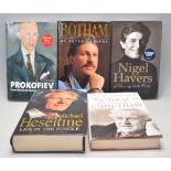 A mixed group of signed hardback autobiography books with some being 1st editions to include