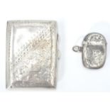 An early 20th Century Edwardian silver hallmarked cigarette case of rectangular bowed form having
