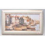 A contemporary Cornish school oil on canvas study painting of a harbour scene - St Ives, with