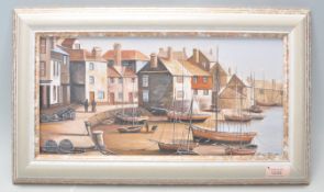 A contemporary Cornish school oil on canvas study painting of a harbour scene - St Ives, with