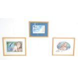 A group of three framed and glazed fairy prints by Antonie to include 'Water Dreaming' signed in