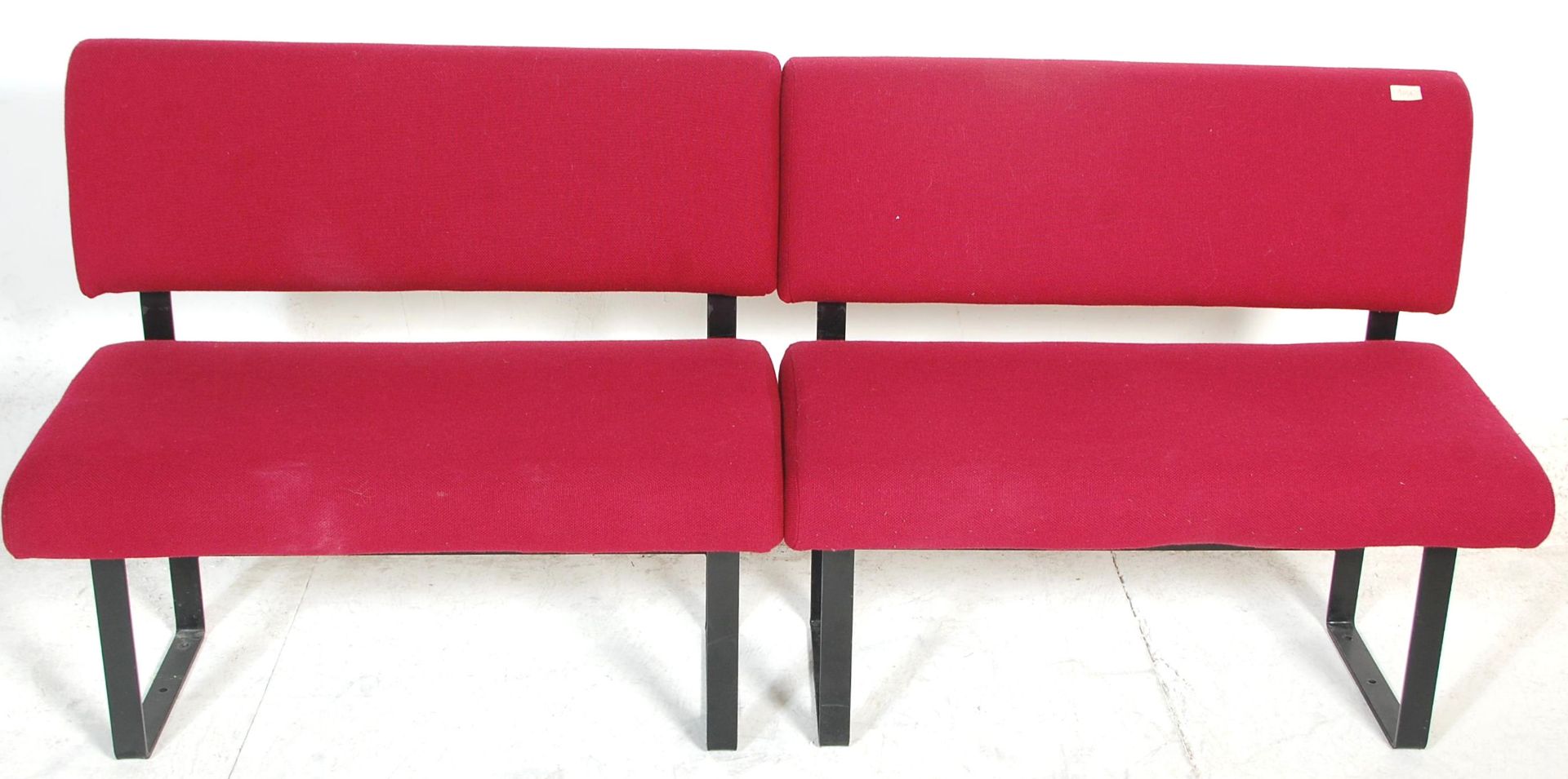 A pair of 20th Century design retro vintage lobby / reception waiting room seating benches / - Bild 2 aus 5