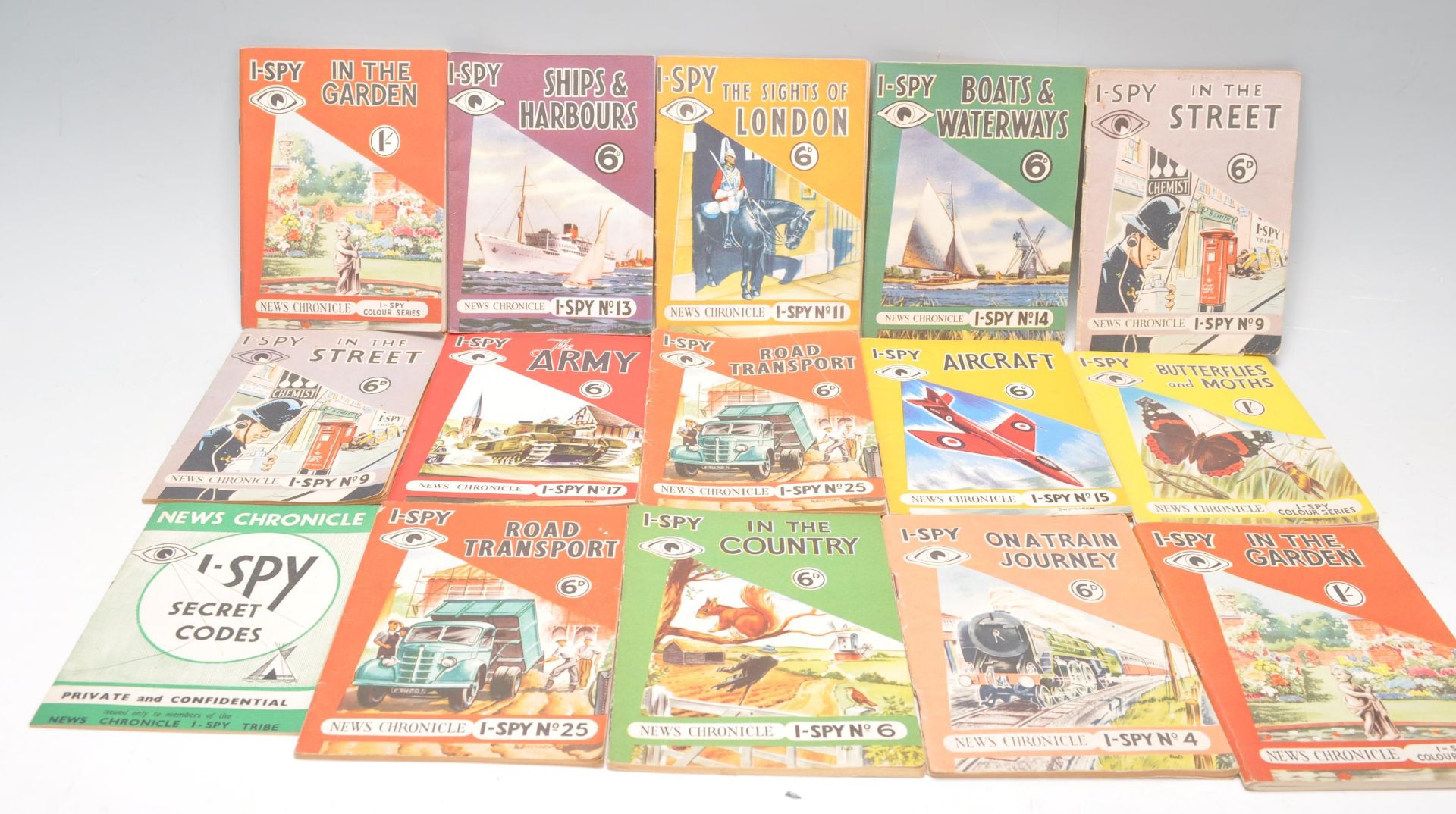 A collection of vintage I-Spy books to include; In