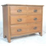 A Victorian Pine 2 over 2 chest of drawers of small proportions with octagonal pressed brass handles