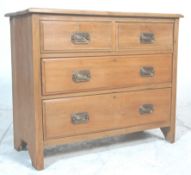 A Victorian Pine 2 over 2 chest of drawers of small proportions with octagonal pressed brass handles