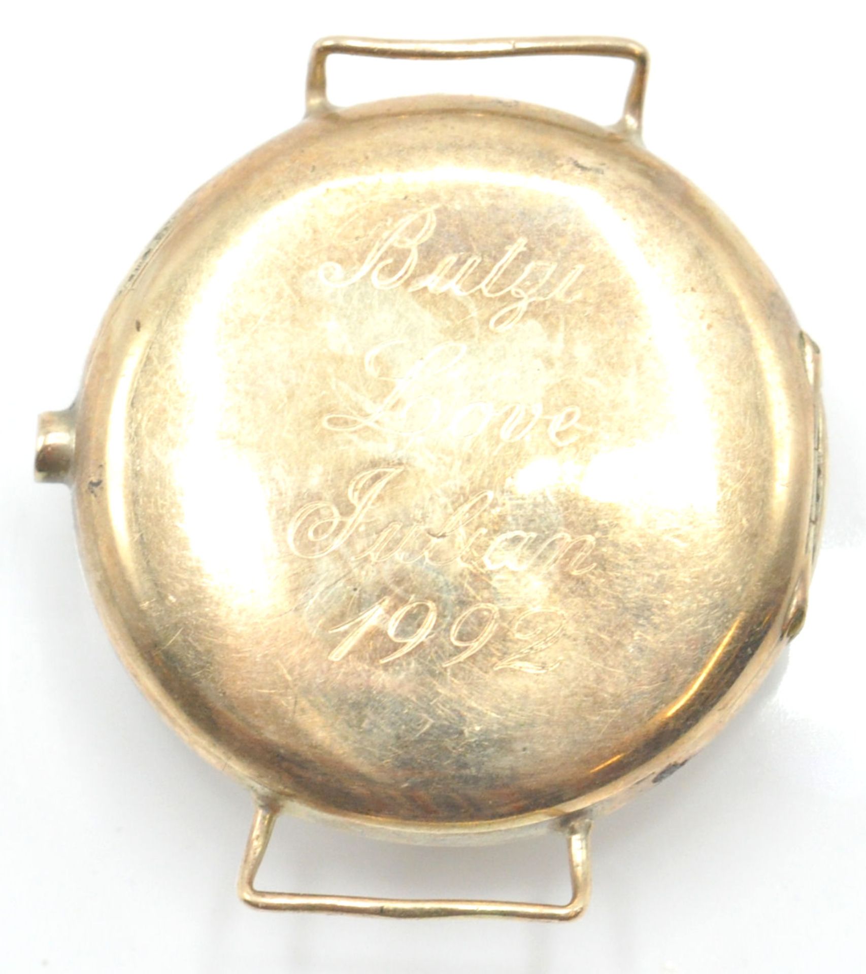 A 9ct gold hallmarked wristwatch fob with swiss movement marked Bird In Ring.Hallmarks rubbed, - Bild 2 aus 5