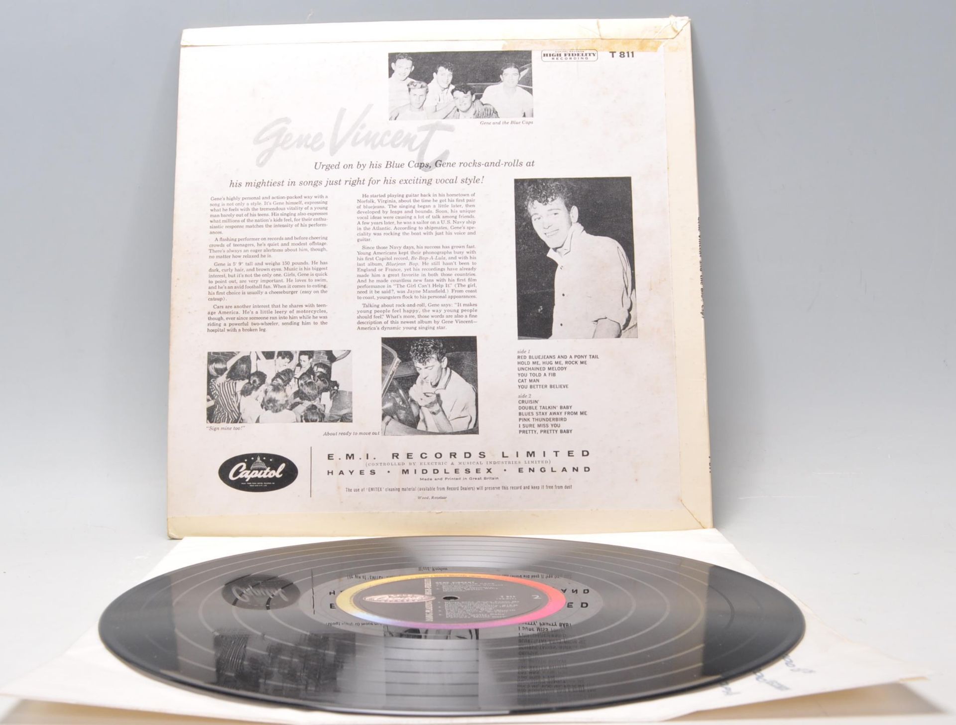 A vinyl long play LP record album by Gene Vincent – Gene Vincent And The Blue Caps  – Original - Bild 3 aus 4