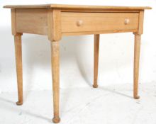 A 19th Century Victorian oak writing table desk /  side table having a single drawer with knob