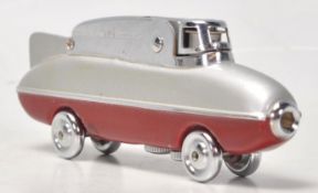 A mid 20th Century 1950's Sarome Bluebird novelty cigarette lighter, finished in red and grey with