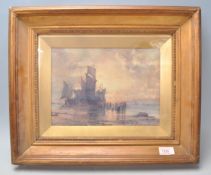 After Norman Wilkinson - A print of a watercolour painting of a British battleship at sea being