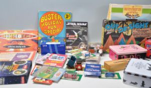 TOY - older selection. Diecast model vehicles, games etc in banana box. Good variety.