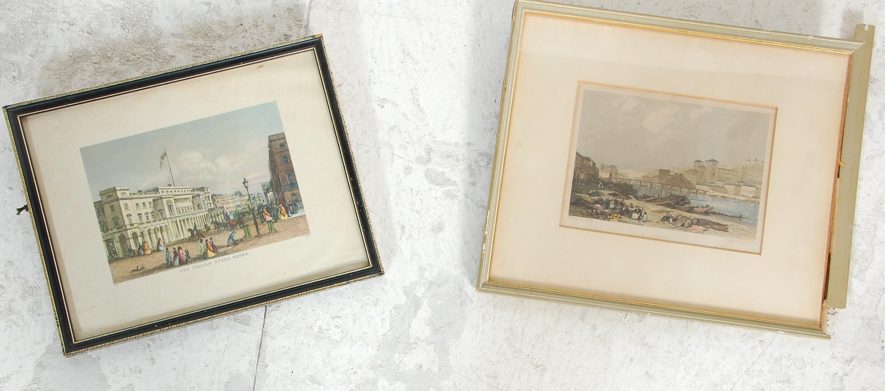A group of six framed and glazed etchings dating from the early 20th Century with some coloured - Image 11 of 14