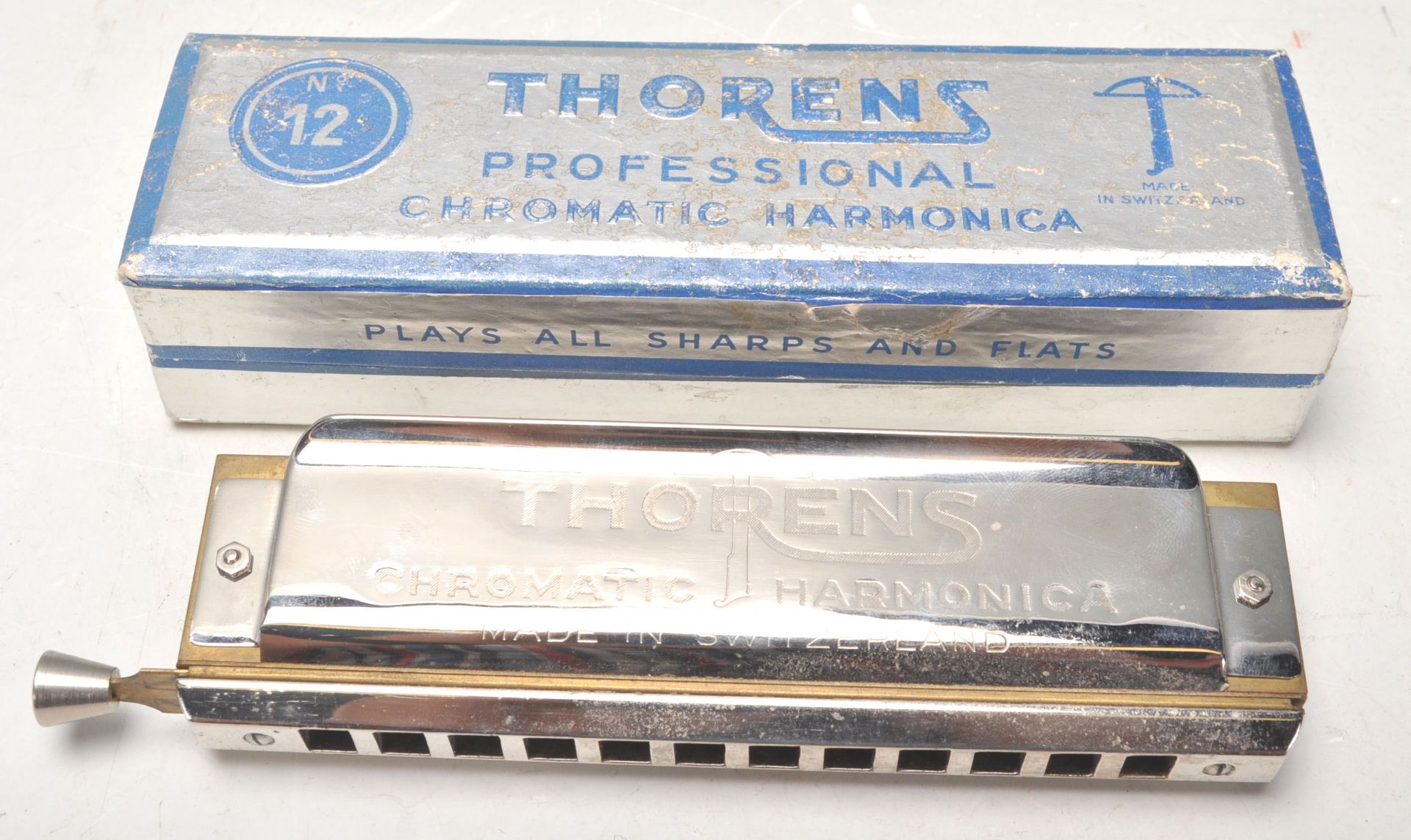 A good Thornes Chromatic Harmonica No. 12 made in Switzerland. In original box.