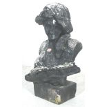 A 20th Century large antique style garden bust in the form of a classical female figure with