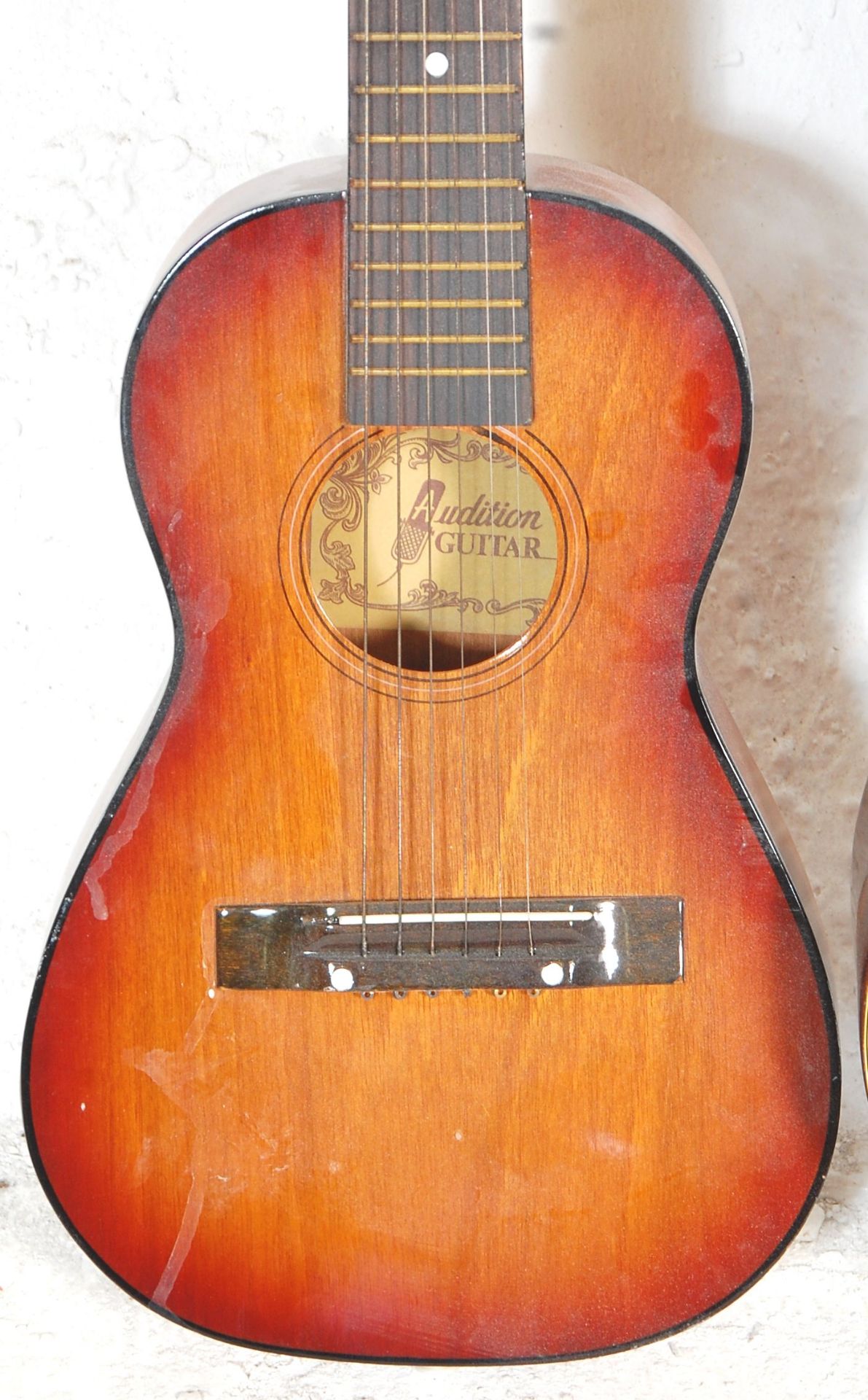 A vintage Audition made acoustic six string guitar - Bild 3 aus 7