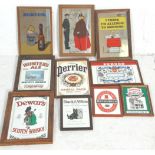 A group if vintage 20th Century reproduction advertising pub mirrors to include Hunter's Ale,