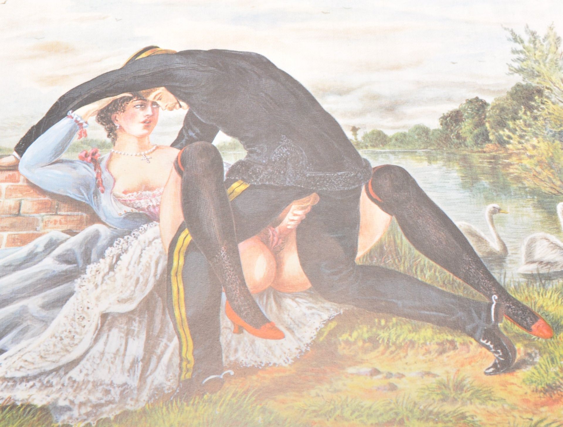 A collection of 5 unusual erotic prints of 19th Century soldiers and maidens in explicit - Bild 6 aus 6