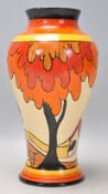 Clarice Cliff- House and Bridge - A 1930's Clarice Cliff Fantasque baluster vase hand painted with a