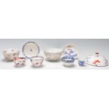 A collection of 19th Century English porcelain chinoiserie / chinese style items to include two