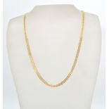 A 9ct gold / 375 dual stamped flat diamond belcher linked necklace chain. Complete with lobster