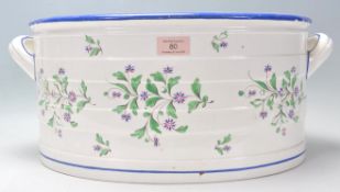 An antique 19th century Victorian Copeland Spode made ceramic footbath. Decorated with florals to