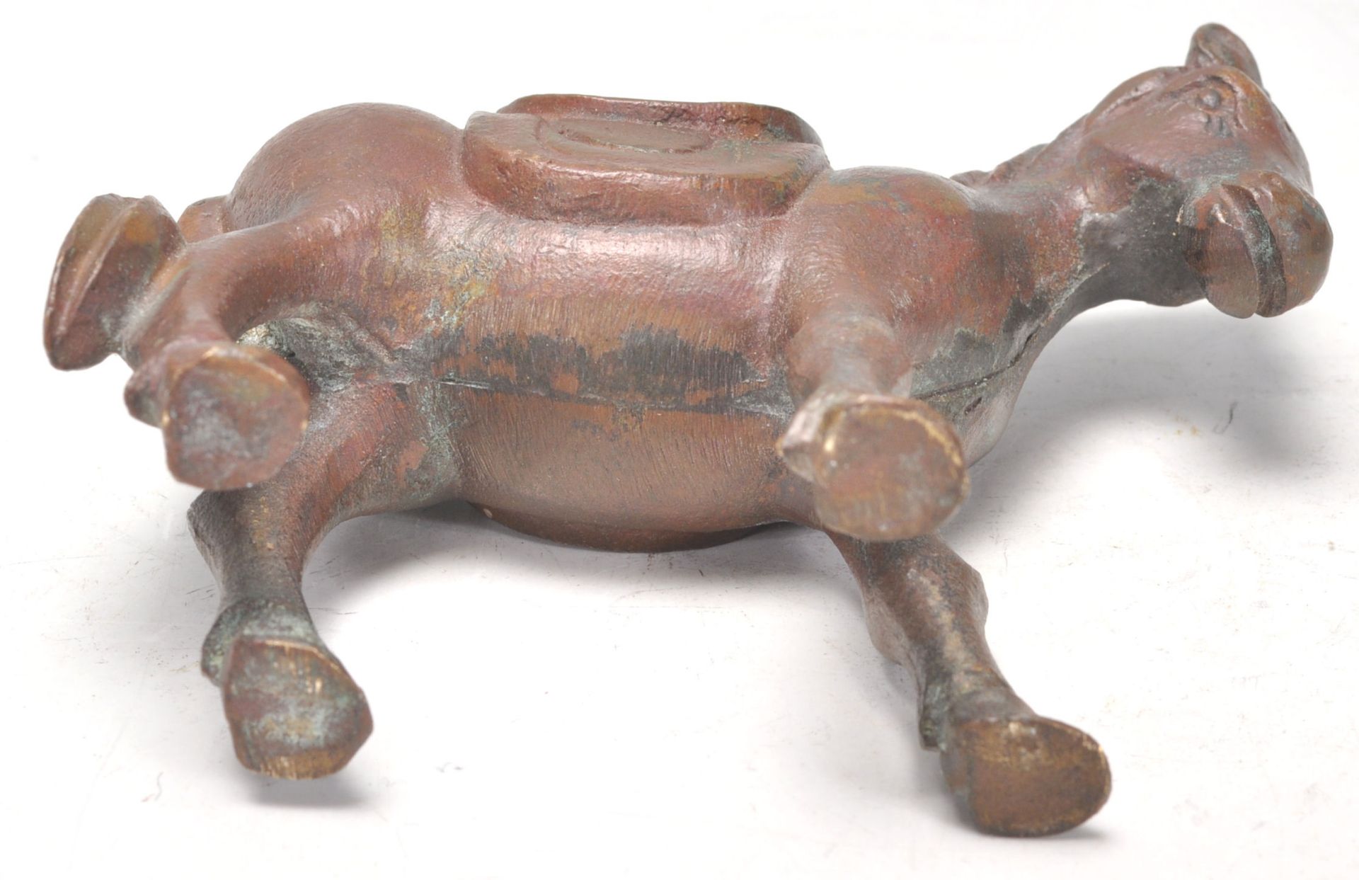 A mid 20th Century cast bronze figure in the form of a horse in a standing position having a - Bild 7 aus 7