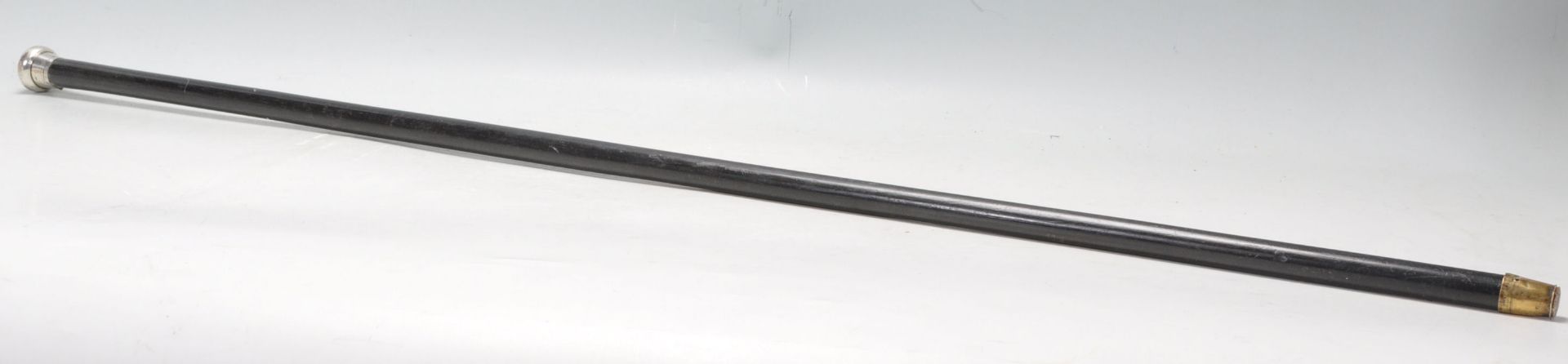 A 1929 Silver topped ebonised evening cane of tapering form. Measures 92cm - Bild 2 aus 8