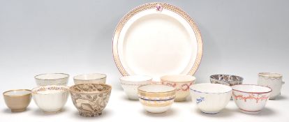 A collection of 18th and 19th Century Georgian English porcelain cups / tea bowls to include two