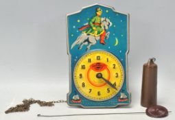 A good vintage mid 20th Century Russian Cepdobocans made tinplate wall clock having raised Arabic