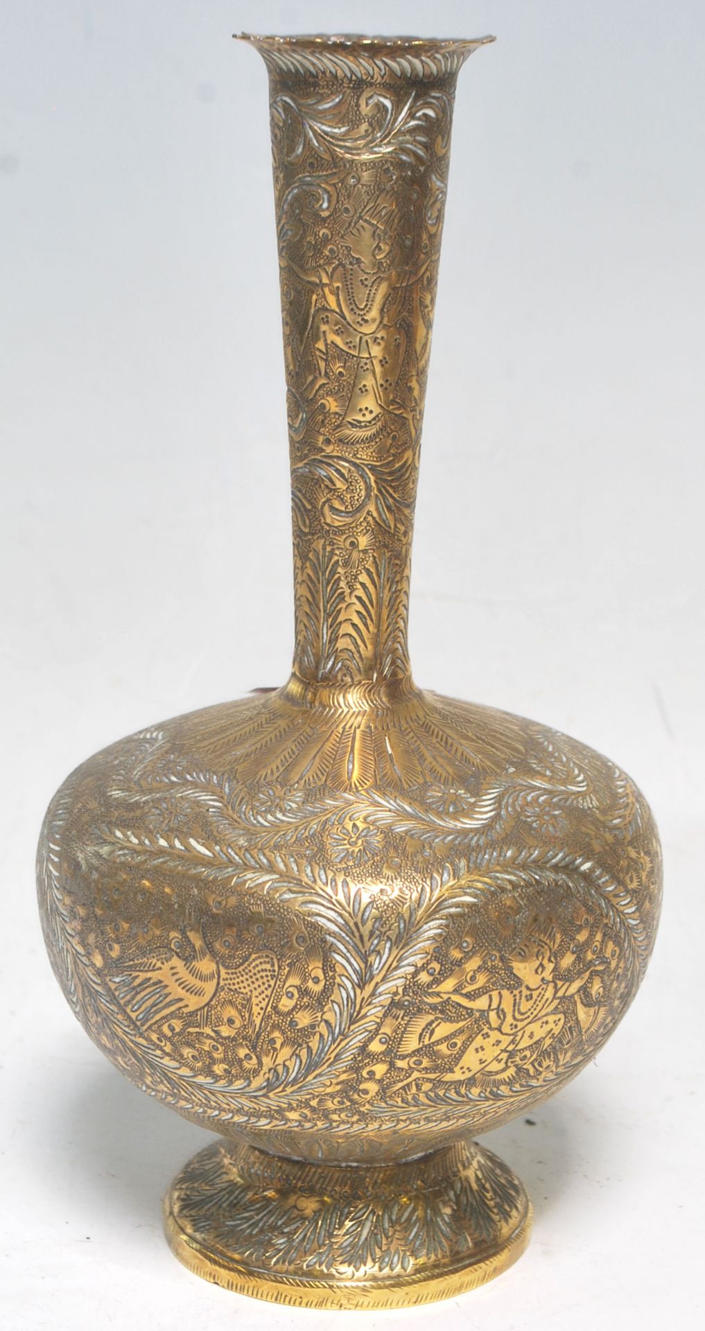 A collection of antique brass ware to include a Middle Eastern Islamic decorated lidded having - Bild 5 aus 11