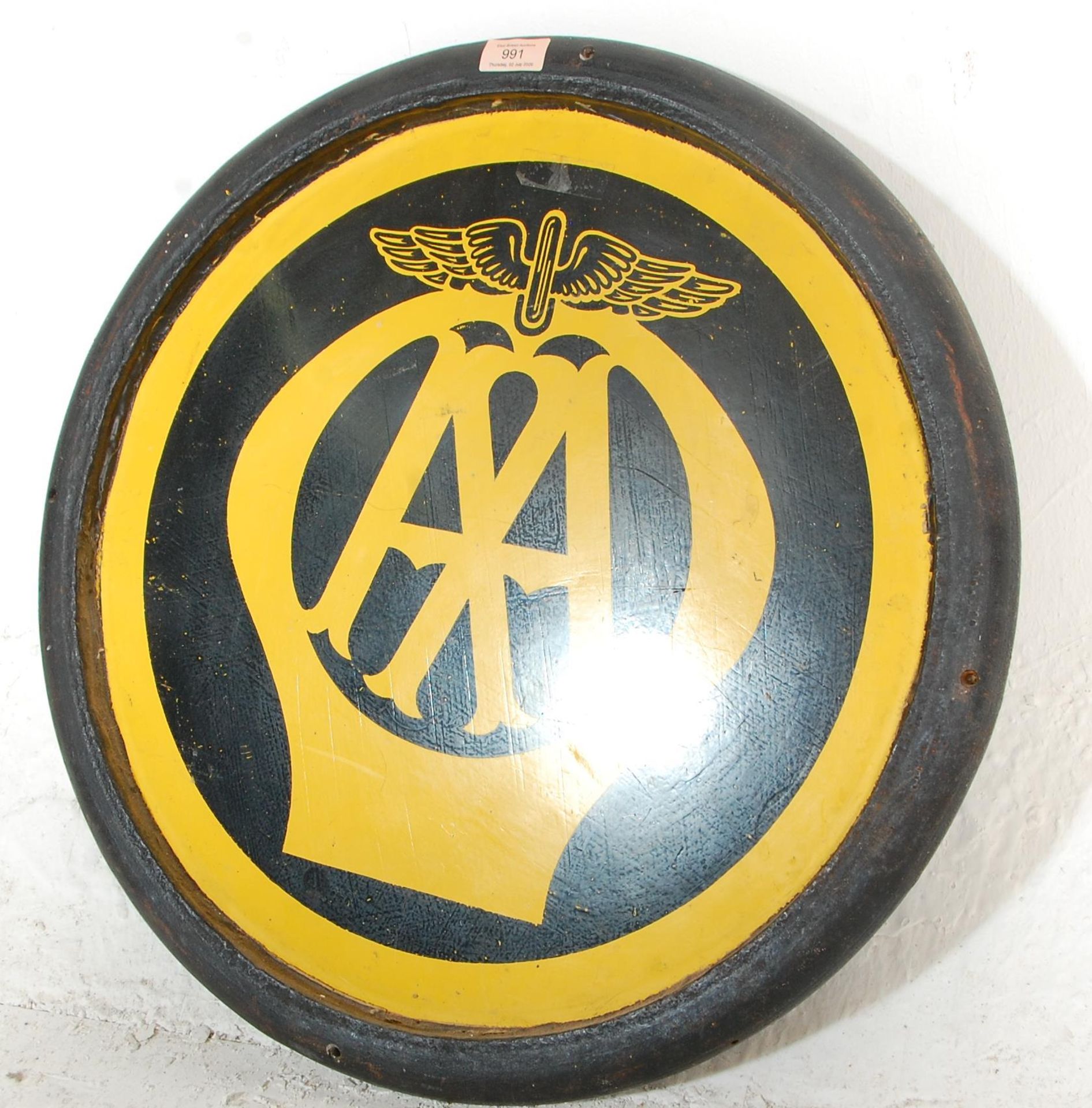 Automobile Association / AA - a rare original vintage unusual large cast iron ' AA ' road / garage - Image 4 of 5