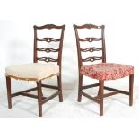A pair of 18th century mahogany Chippendale revival mahogany dining chairs. Raised on  square