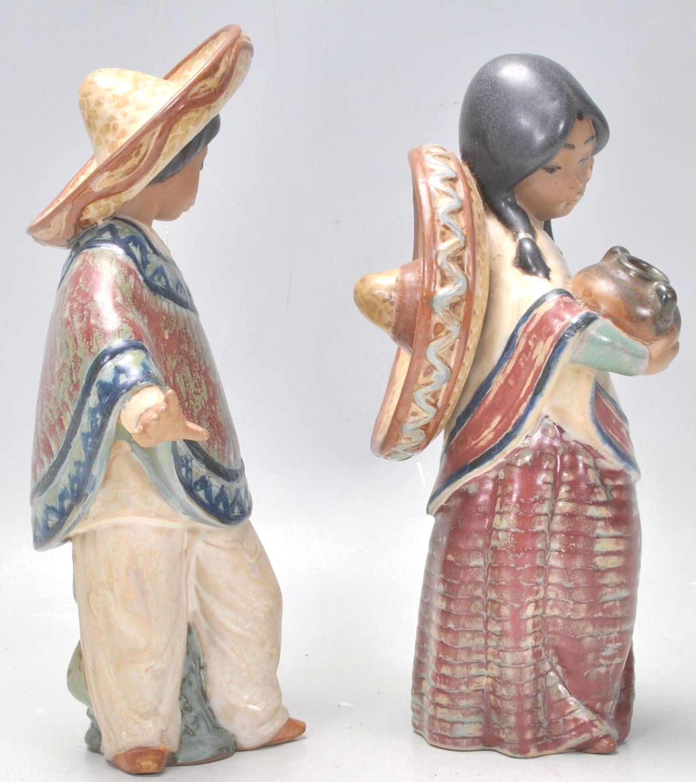 A pair of Lladro ceramic figurines in the form of a Mexican boy wearing a Sombrero and a poncho - Image 2 of 6